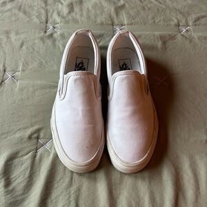 Vans White Slip-On Shoes W 7.5